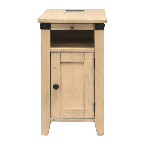 Gracie Oaks Ashworth Tray Top End Table with Storage and BuiltIn